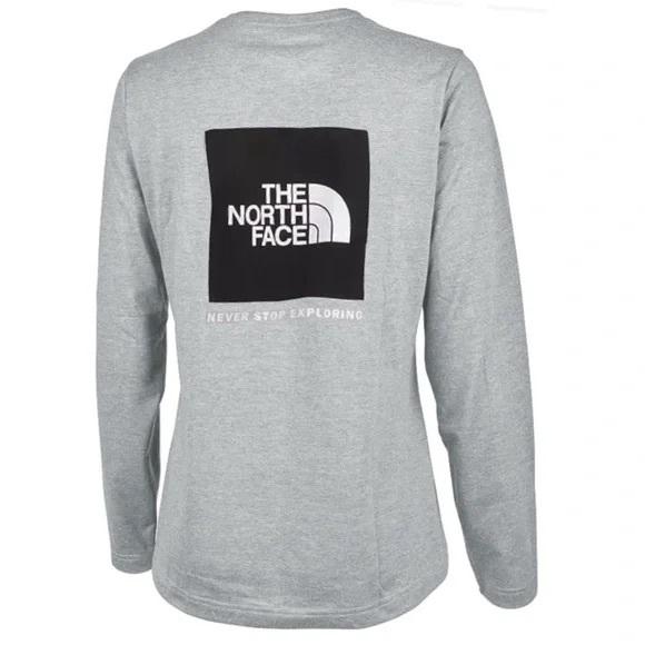 THE NORTH FACE • Heather Grey Women’s Long Sleeve Box Tee - Picture 3 of 5